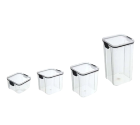 4 Piece Easy Buckle BPA Free Airtight Multi-Size Food Storage Container