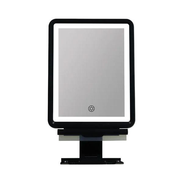 Shower Shaving Mirror with Squeegee, Fogless, Large, Black