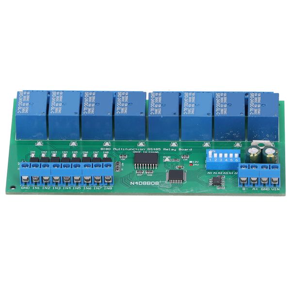 DIN Rail Relay 8 In 8 Out RS485 PLC Board 24V