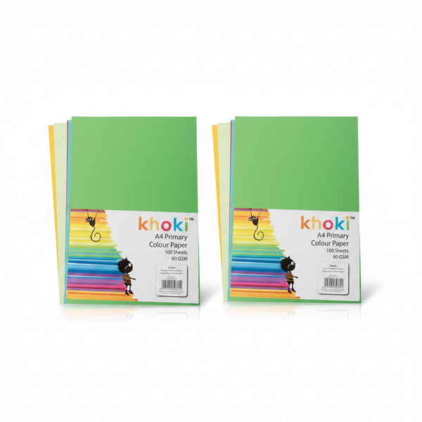 Khoki A4 Colour Paper 80GSM, 100 Sheets - 2 Pack