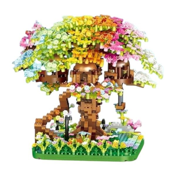 1345 Piece - Rainbow Micro Block Potted Treehouse Set - Multi-Color
