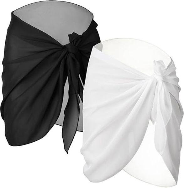 2 Pieces Sarong Coverups for Women Bathing Suit Wrap Swimsuit Sheer Cover