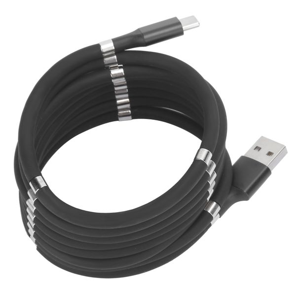 Portable Magnetic Storage Charging Cable with Type - C Interface for Mobile Phones, Black