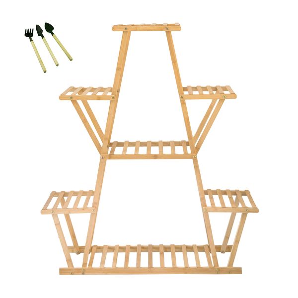 5 Layer Teak Wood Multipurpose Plant Stand - Indoor/Outdoor Plant Stand