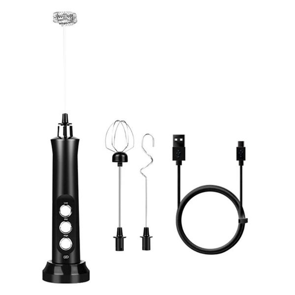 USB Battery 2 Tapper Manual 3-Speed Cappuccino Beaver Mini Blender Milk Fo