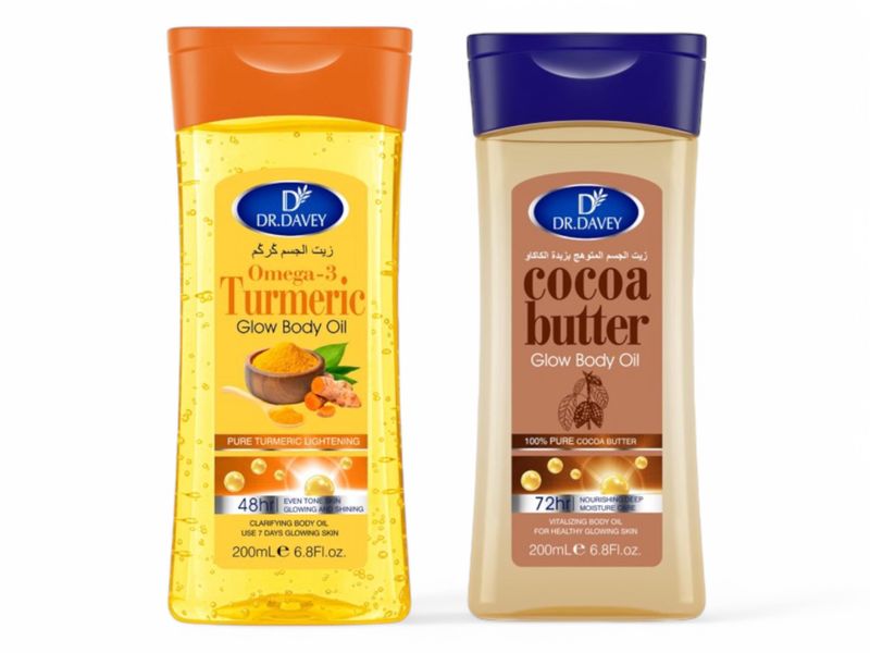 Dr Davey Turmeric Omega-3 Cocoa Butter Brightening Glow Body Oil 200ml