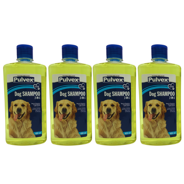 Pulvex Dog Shampoo 2-IN-1 with Conditioner &amp; Lanolin 400ml - Pack of 4