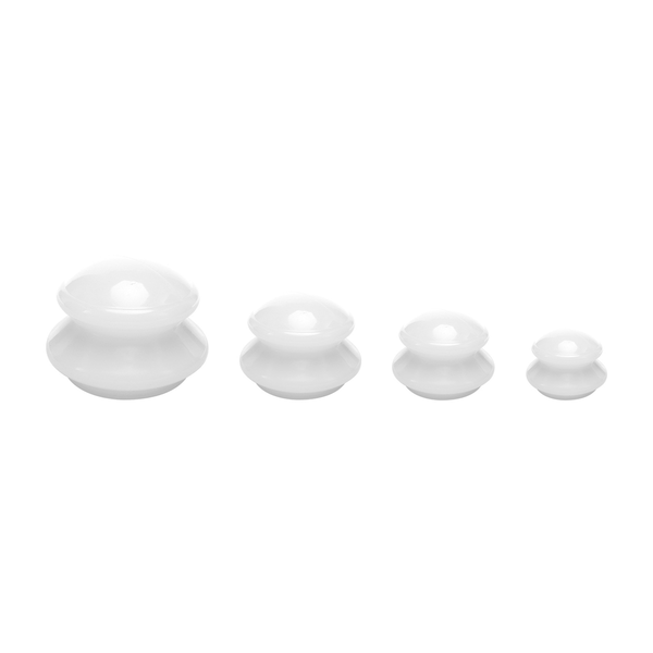 White Vacuum Cans Massage Silicone Cupping Moisture Absorber 4 Piece