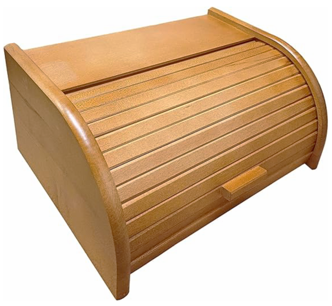Wooden Bread Bin with Sliding Lid