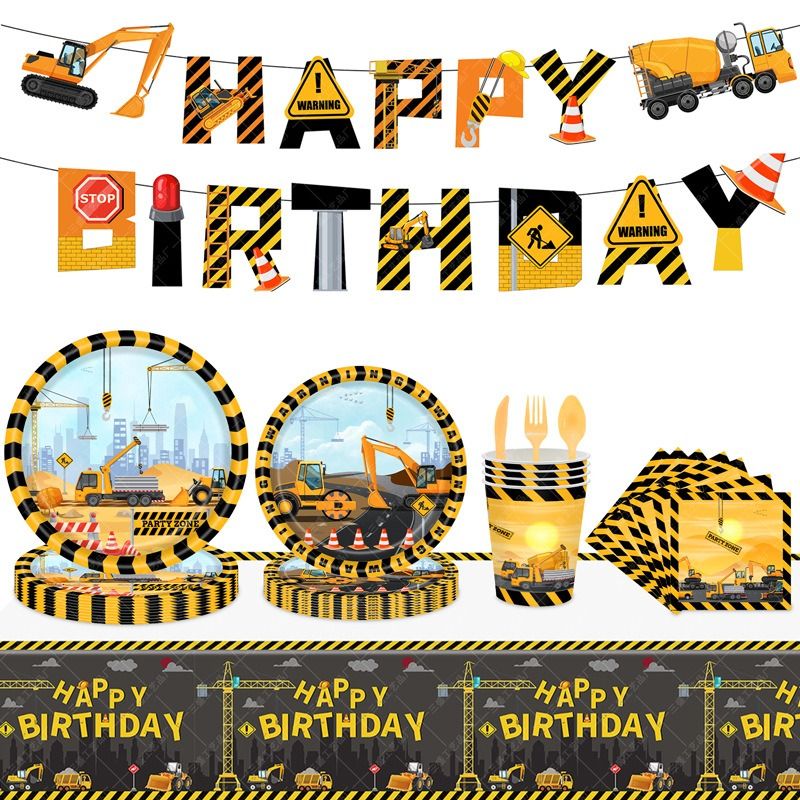 YB Sparkle Construction Theme Birthday Party Decoration Set Shop