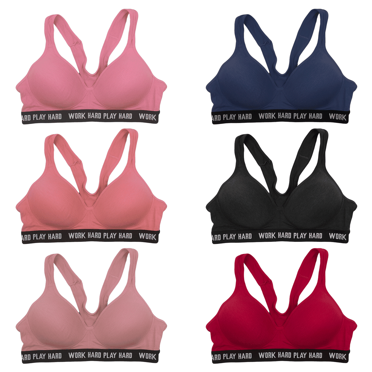 Iconix Colour Wireless Sports Bra's - Pack of 6 - 8927 | Shop Today ...
