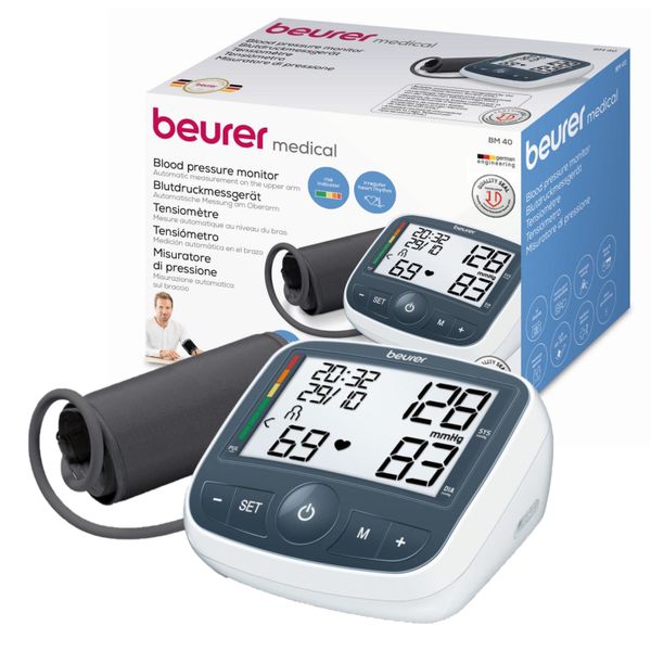 Beurer Germany Upper Arm Blood Pressure Monitor BM 40 XL Display, Alerts