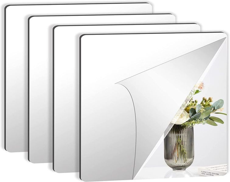 Mirror Wall Stickers Mirror Wall Decor - Acrylic Mirror Wall Tiles -40x40cm