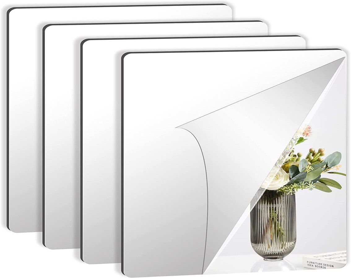 Mirror Wall Stickers Mirror Wall Decor - Acrylic Mirror Wall Tiles -40x40cm | Shop Today. Get it ...
