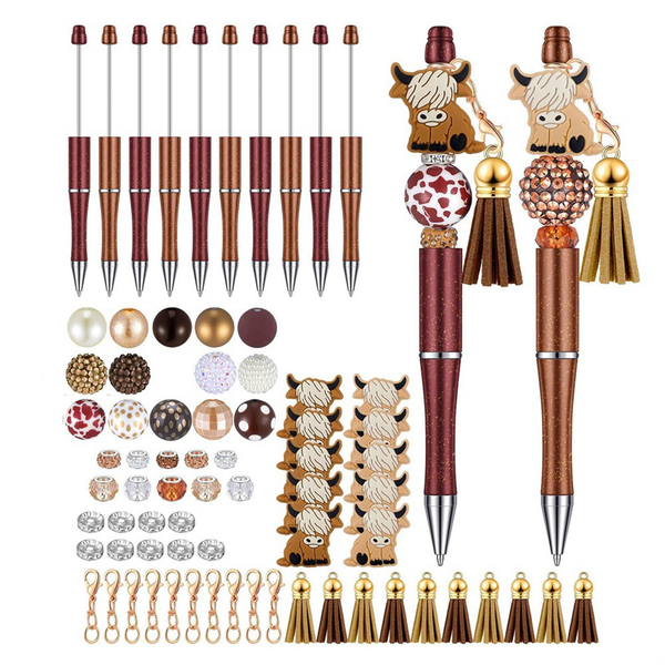 12 Pieces Yak Style Beadable Pens Bulk Bead Pens