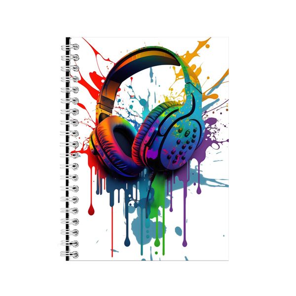 Headphone A5 Notebook Spiral and Lined Gaming Graphic Notepad Gamer Gift170