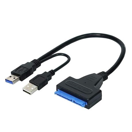 Dual USB To SATA Cable SSD Converter Adapter