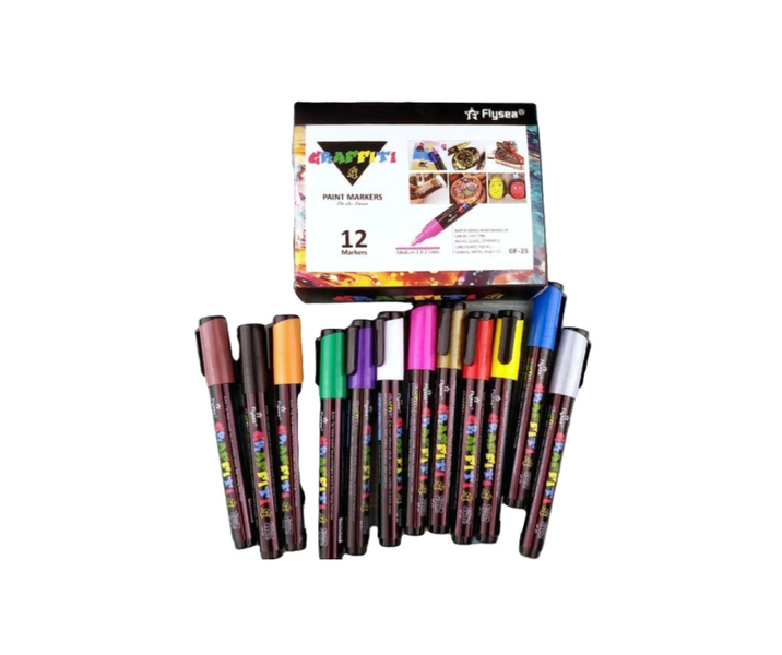 12Graffiti Paint Markers 2.5mm thickness Art&amp;Crafts Scrapbooking Hobby Gift
