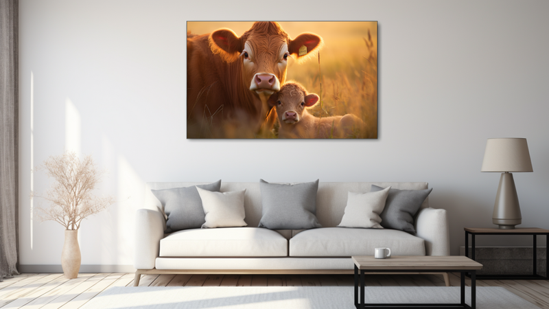 Canvas Wall Art - Cow and Calf Bonding - MT0270