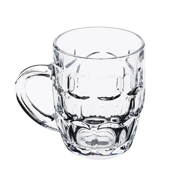Pineapple Shape Dimple Glass Beer Mug With Handle