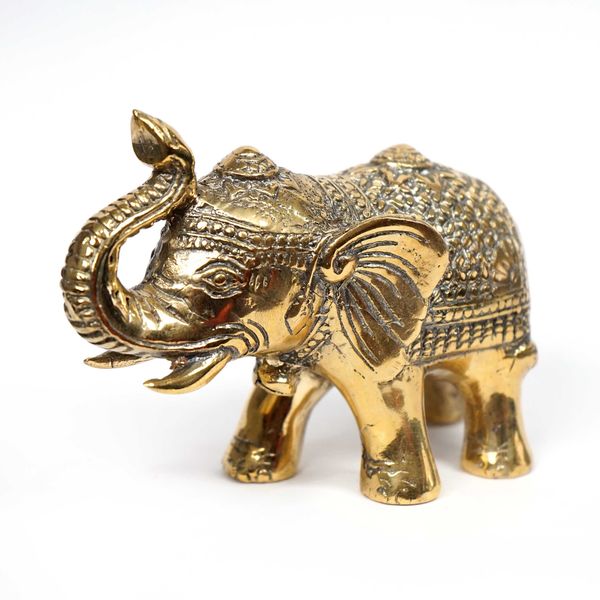 Brass Elephant Antique Statue Figurine Vintage