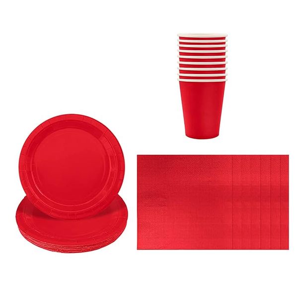 Party Paper Plates, Serviettes and Cups