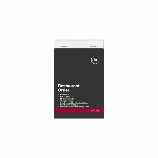 Restaurant Order Triplicate Book A6 - 50 Page Set for Efficient Service