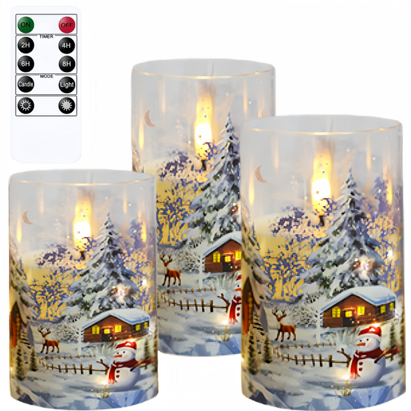 LED Christmas Flameless Candles With Remote Control