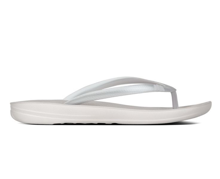 FitFlop iQushion Flip Flops Silver