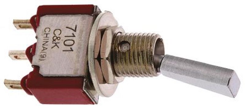 C&amp;K Components (7101P3YZQE) Toggle Switch, On-None-On, SPDT