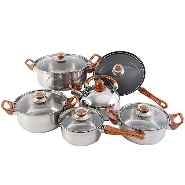 ONDL Stainless Steel Cookware Set Milk Soup Pot - 12-Piece
