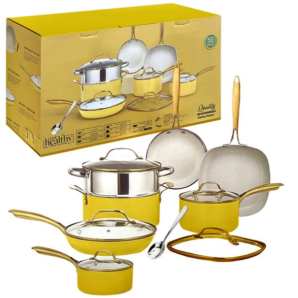 13Piece - Premium Non-Stick Heavy Gauge Aluminium Cookware Set