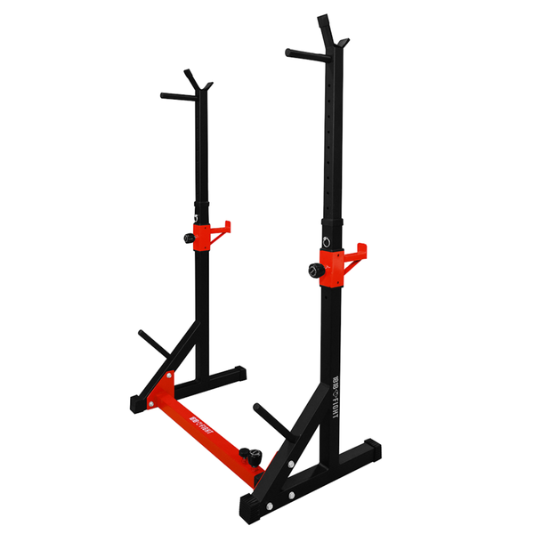 2 Post Adjustable Squat Rack + Barbell Storage + Safety Spotters