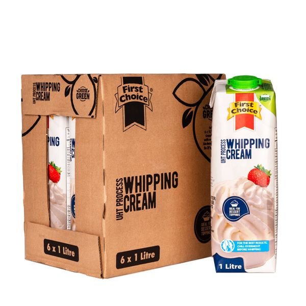 First Choice Whipping Cream Long Life - 1 x 6 Pack (1L)