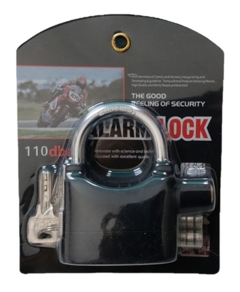 110dB Security Anti-Theft Waterproof Lock with Siren - Short Shackle