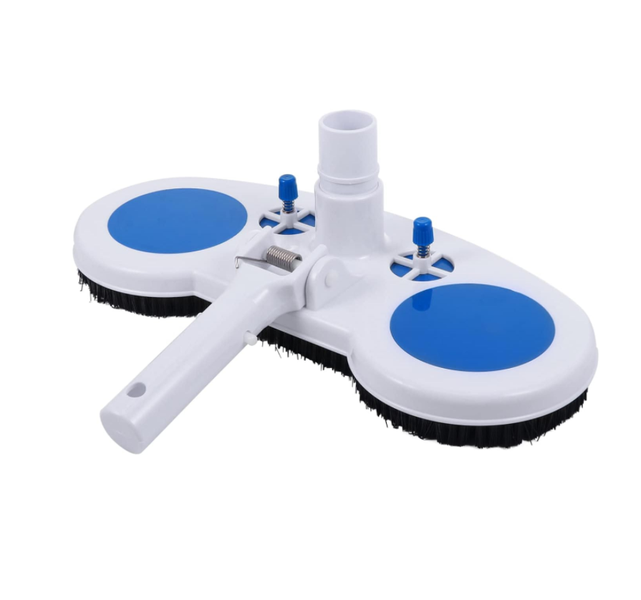 Pool Vacuum Head with Air Relief Valve - 34cm Blue Curved Cleaner Head