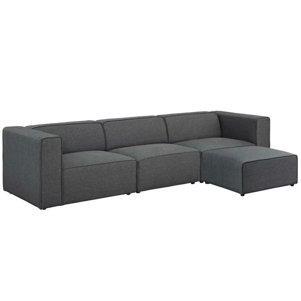 The Mingle HM White Leather Modern Sectional Sofa