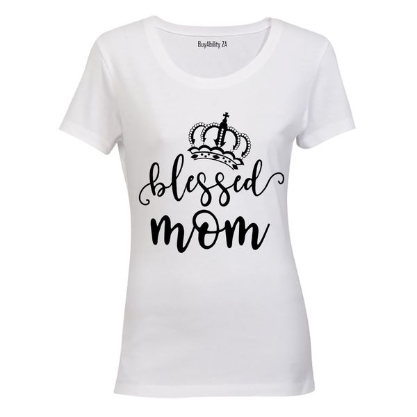Blessed Mom - Crown - Ladies - T-Shirt - White