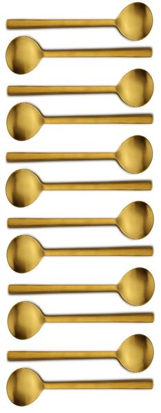 Soup Spoon Square Handle Colours Stainless Steel - 12-Piece