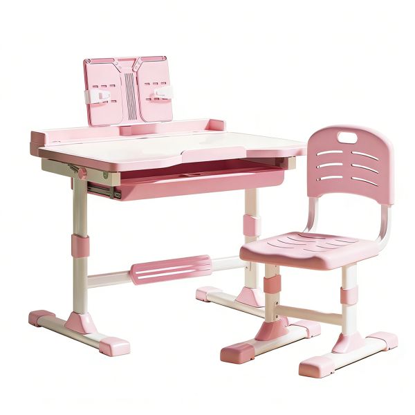 Height Adjustable Ergonomic Kids Study Desk &amp; Chair, 0-60 Tiltable Desktop