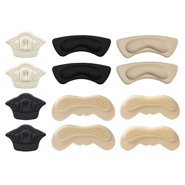 Soft Heel Anti-abrasion Anti-drop Heel Pad 6 pairs Set