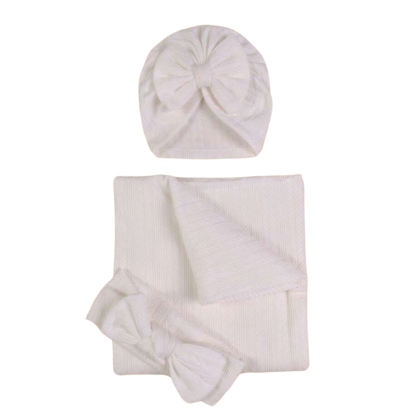 Baby wrap swaddle set - White - New Born