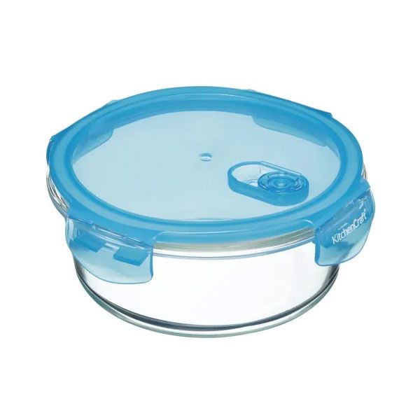 KitchenCraft Round Blue Pure Seal Lid Containers (1800ml)