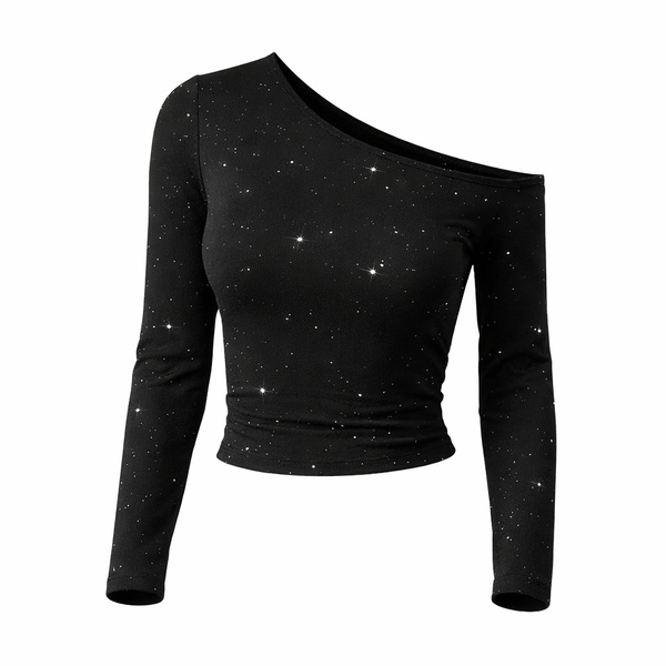 Slim Off The Shoulder Top - Black