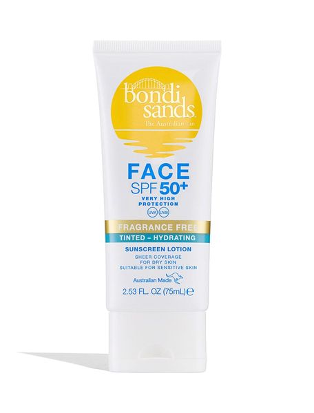 Bondi Sands SPF 50+ Fragrance Free - Tinted Hydrating Face Lotion 75mL