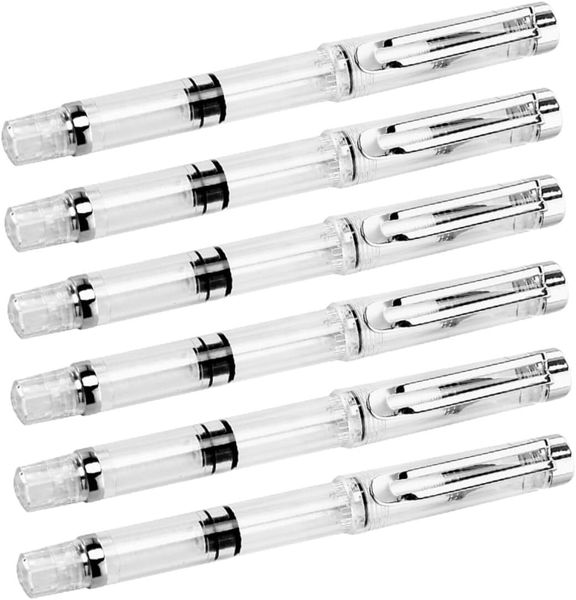 6pcs Soft Brush Pen Calligraphy Brush Pen with Flexible Wolf Hair Tip for