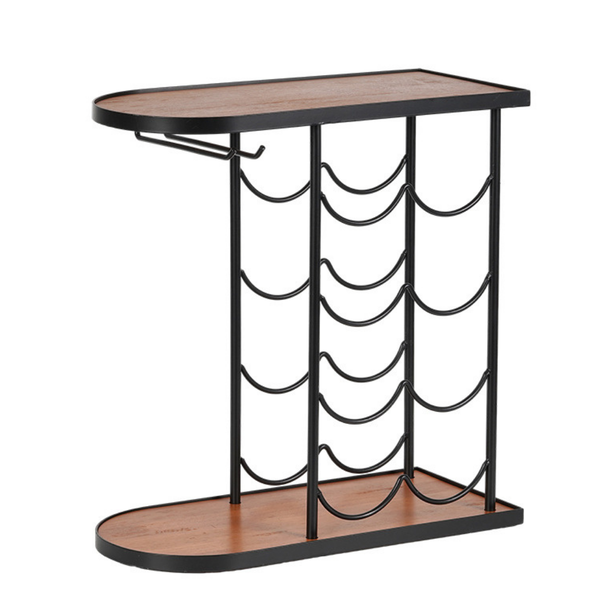 Premium Wine Rack with Glass Holder - Holds 8 Bottles for Perfect Display