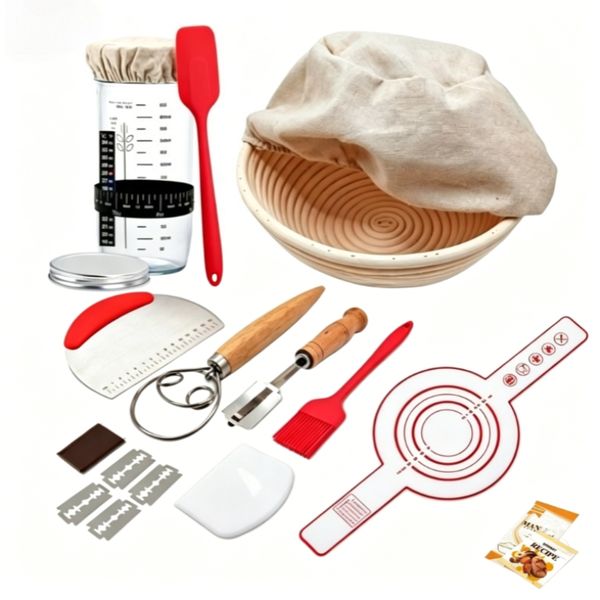 17 Piece Sourdough Bread Baking Supplies, Complete Sourdough Starter Kit