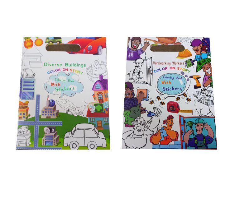 2 Set Colour on story Colouring books With Stickers Buy Online in