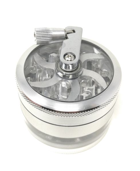 Spice and Herb Grinder with Top Turning Handle, 4 Piece Grinder